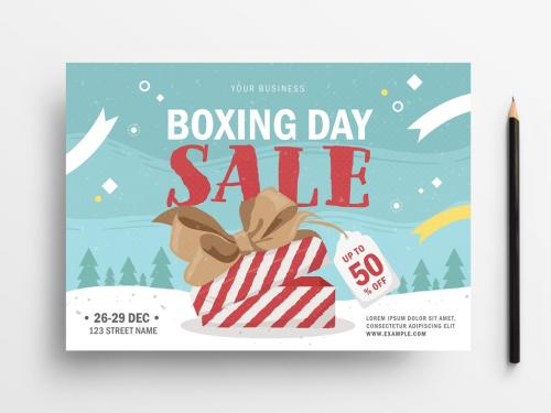 Boxing Day Sale Flyer Layout with Light Blue Winter Theme - 307929144