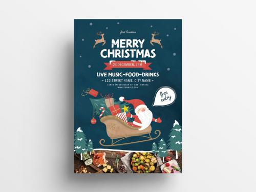 Merry Christmas Layout with Festive Holiday Theme - 307938921