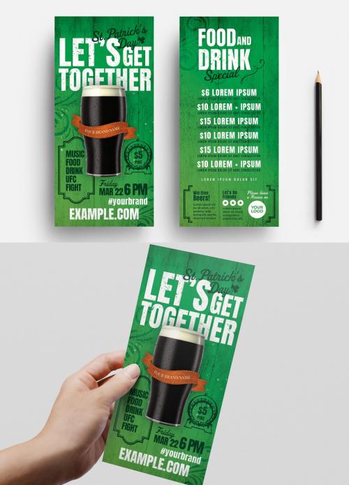 St. Patrick's Day Flyer Layout with Stout Beer Illustration - 308524888