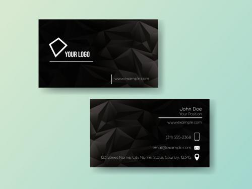 Black Polygonal Business Card - 308534339
