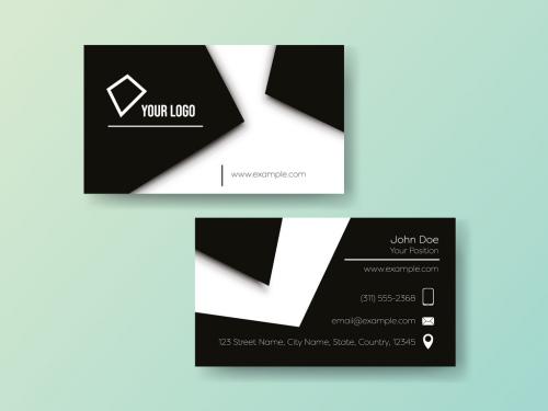 Black and White Layer Business Card - 308534340