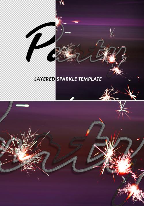 Firework Sparks Text Effect Mockup - 308570529