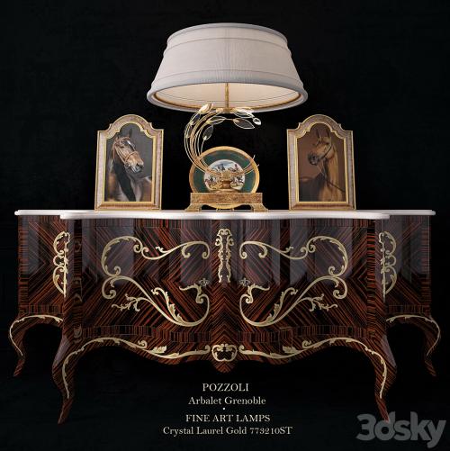 Pozzoli Arbalet Grenoble + Fine Art Lamps Decor Set