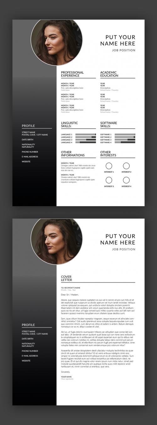 Resume Layout with Gradient Sidebar - 308782899