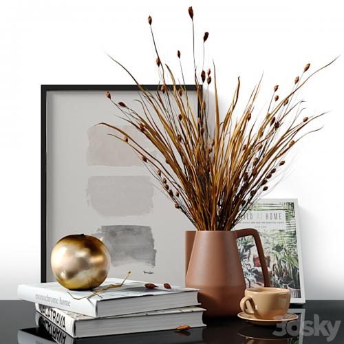 Decorative set with dried Bell Grass and Splinter Grass