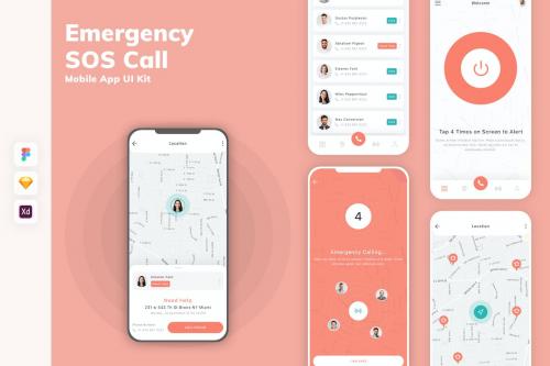 Emergency &amp; SOS Call Mobile App UI Kit