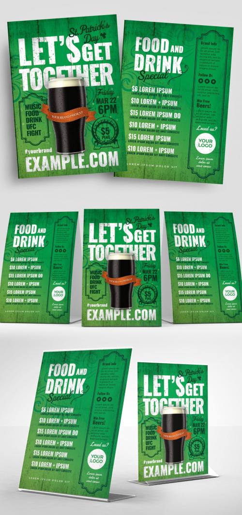 St. Patrick'S Day Flyer Layout with Stout Beer Illustration - 309003721