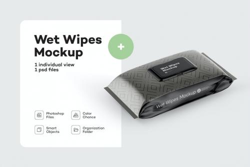 Wet Wipes Pack With Plastic Mockup