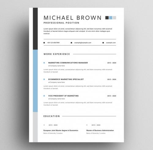 Resume Layout with Basic Sections - 309007316