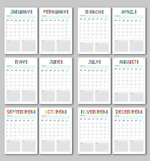 Annual Calendar Planner Layout - 309032502