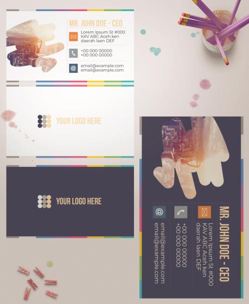 Colorful Business Card Layout - 309056228