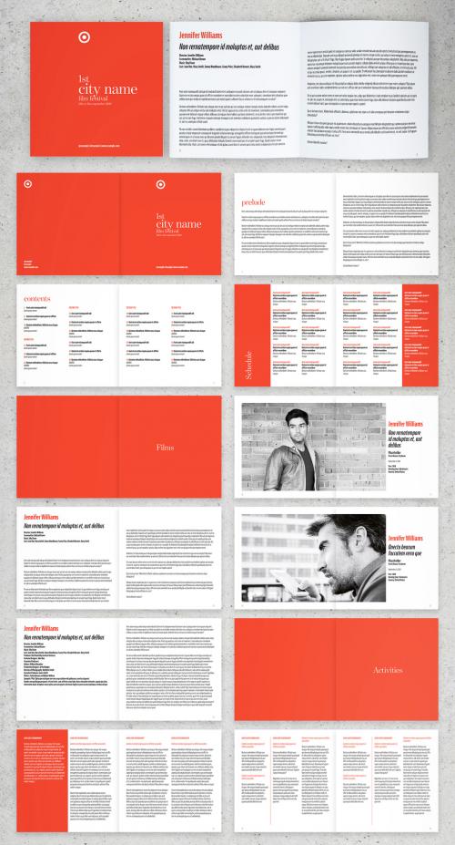 Orange and White Square Film Festival Program Layout - 309245445