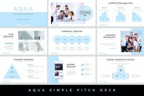 Aqua Pitch Deck PowerPoint Template