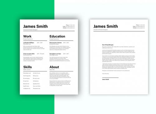 Simple and Bold Resume Set - 309485318