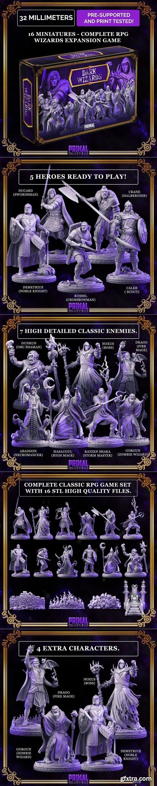 PRIMAL Collectibles &ndash; Dark Wizards Complete Game &ndash; 3D Print Model