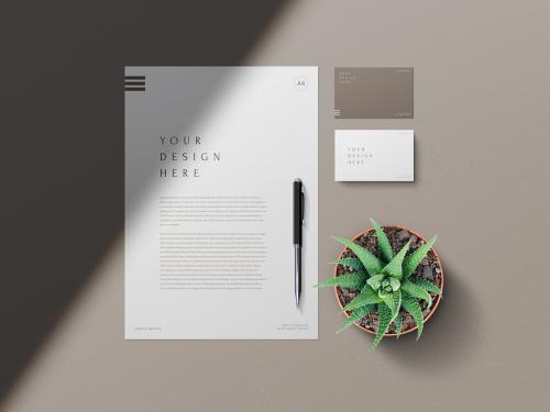 Letterhead and Business Cards Mockups - 310016532