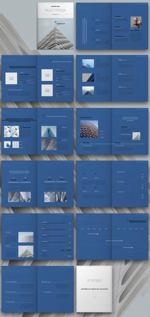 Architecture Proposal Layout with Blue Elements - 310219362