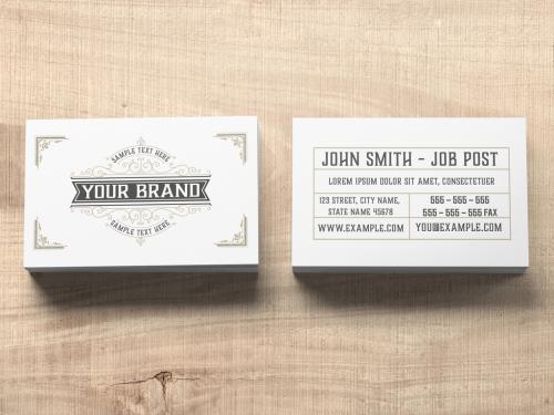 Vintage Business Card Layout with Ornaments  - 310234069