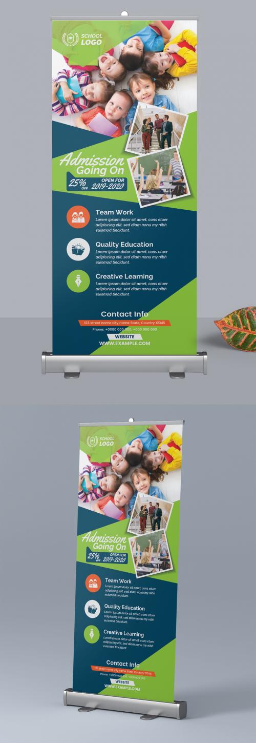 School Admission Roll-Up Banner Layout - 310254816