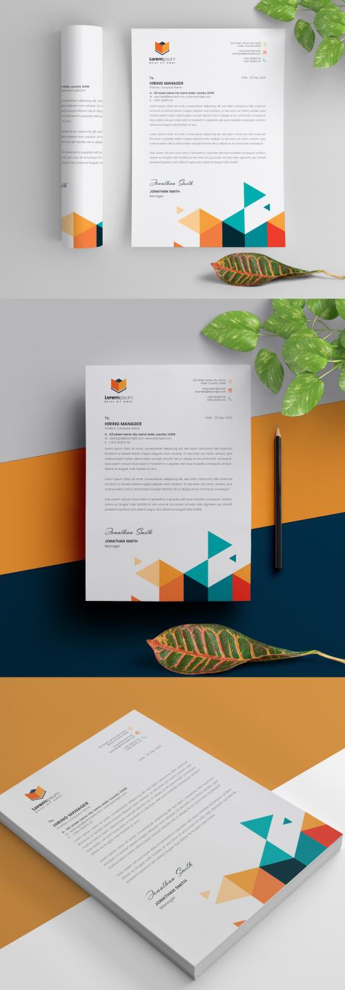 Geometric Colorful Letterhead Layout - 310254863