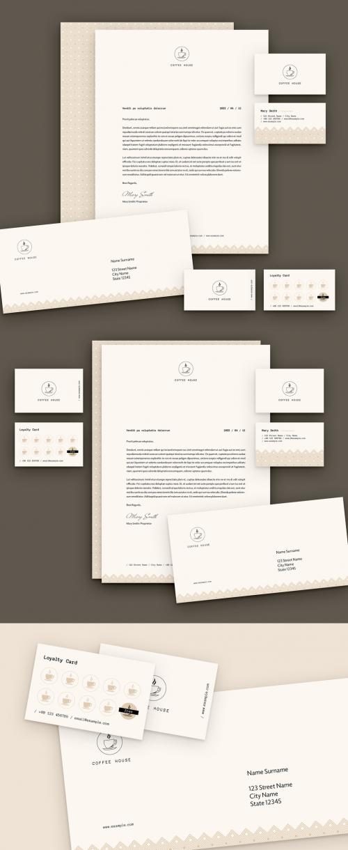 Stationery Layout Set with Coffee Theme - 310505006