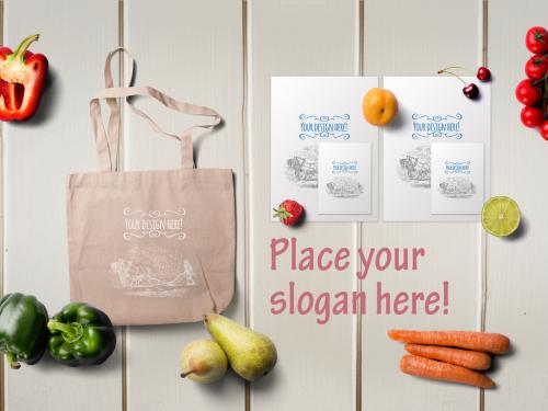 Organic Food Tote Bag Mockup - 310721706