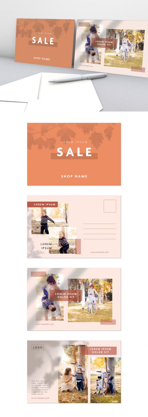 Multipurpose Pink and Orange Postcard Layout - 310894573