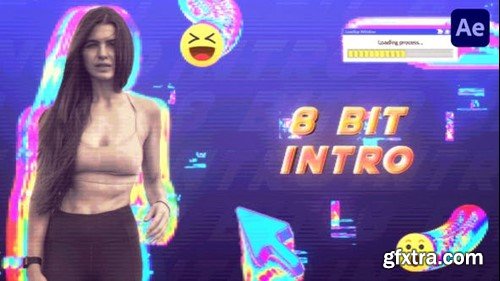 Videohive 8 Bit Glitch Abstract Logo Intro 49461599