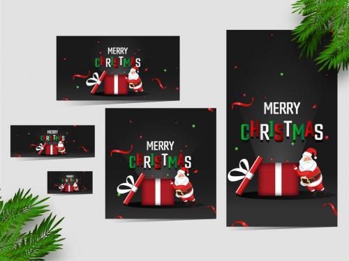 Social Media Layout Set for Merry Christmas Celebration - 312975283