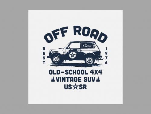 Retro Off-Road Suv Car Badge Logo Layout - 312976669