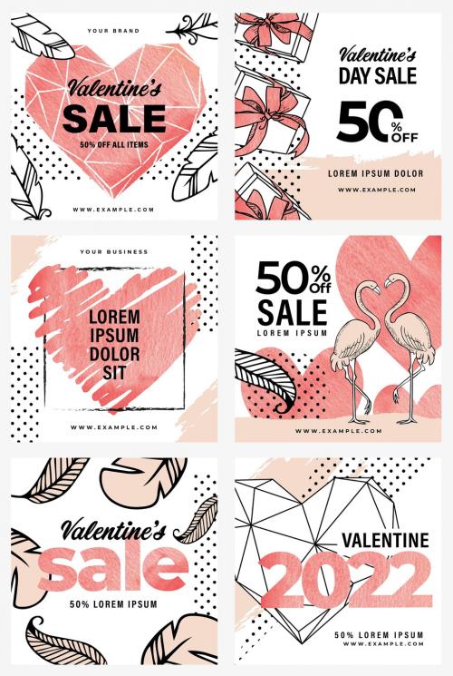 Rustic Valentine's Day Banner Layouts for Social Media - 312984933