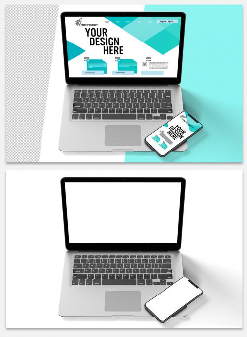 Laptop and Smartphone Mockup - 313141220