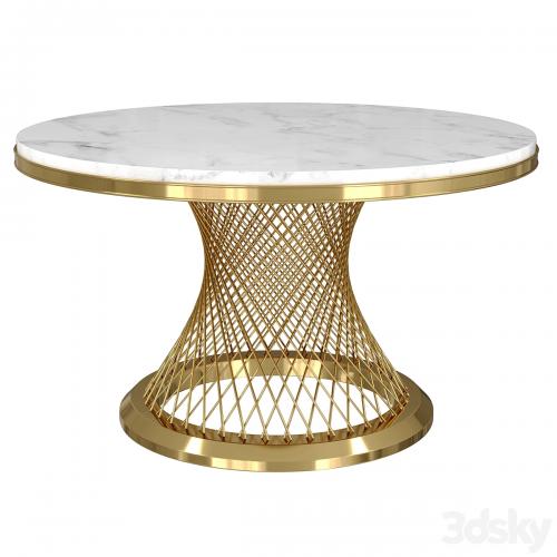 Modern Round Dining Table Stainless Steel Sintered Stone Plinth Tabletop Golden