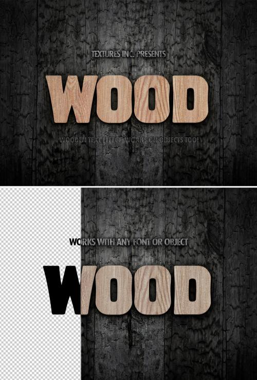 Wood Grain Text Effect - 313164176