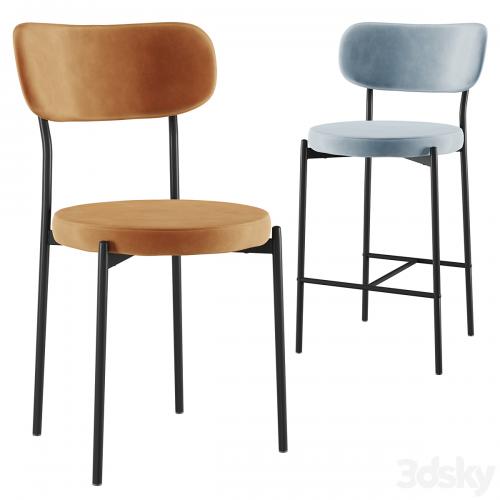 Chair&Bar stool Barbara black legs SG