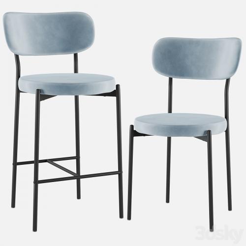 Chair&Bar stool Barbara black legs SG