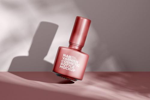 Nail Varnish Cosmetic Bottle Mockup