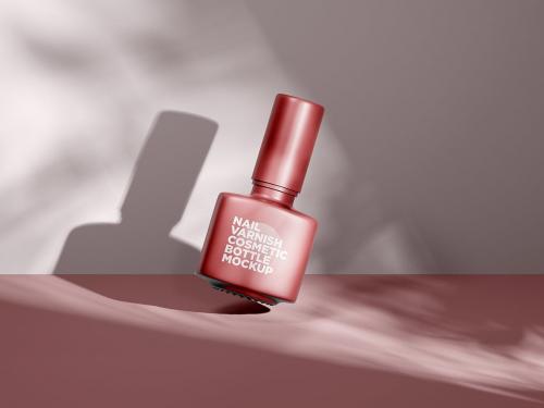 Nail Varnish Cosmetic Bottle Mockup