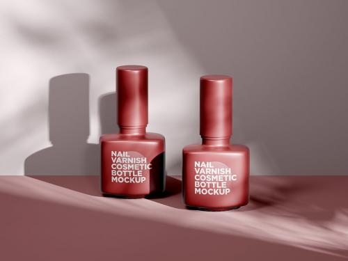 Nail Varnish Cosmetic Bottle Mockup