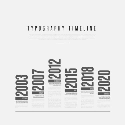 Black and White Typography Timeline Layout - 314326353