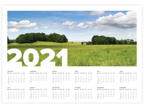 One Page Calendar 2021 Layout - 314326410