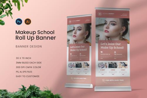 Makeup School Roll Up Banner