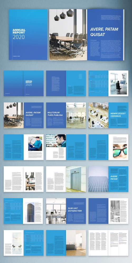 Multipurpose Annual Report with Blue Accents Brochure Layout - 314544166