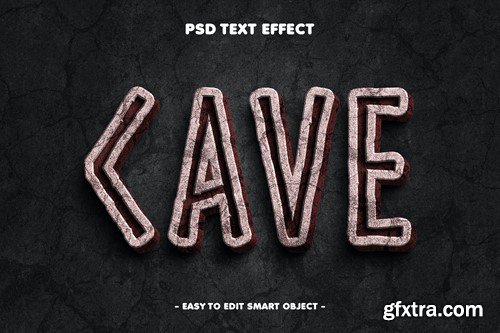 Cave Text Effect Layer Style Psd QFRGLBE