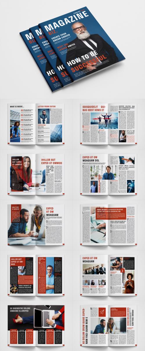 Business Magazine Layout with Red Accents - 315188788