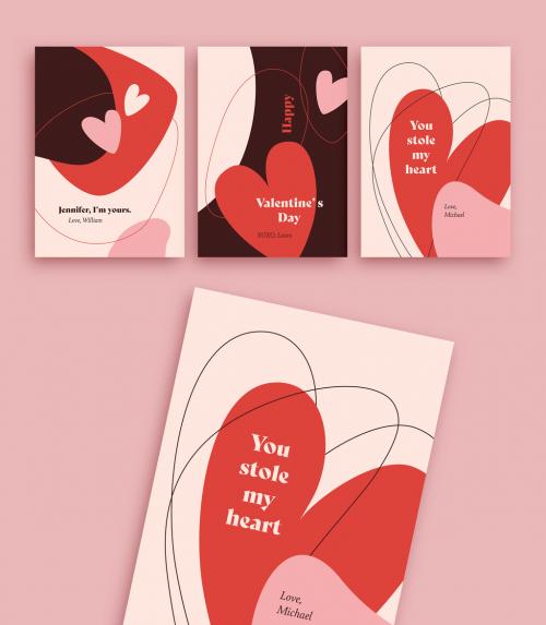 Valentine's Day Card Layout Set - 315417760
