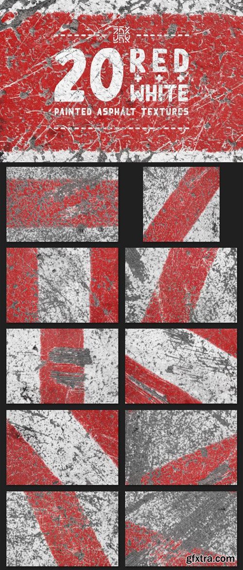 Red & White - Painted Asphalt Textures Collection