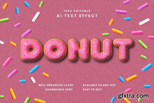 Donut Text Effect QFTNPCV