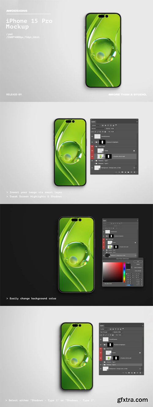 iPhone 15 Pro - PSD Mockup Template