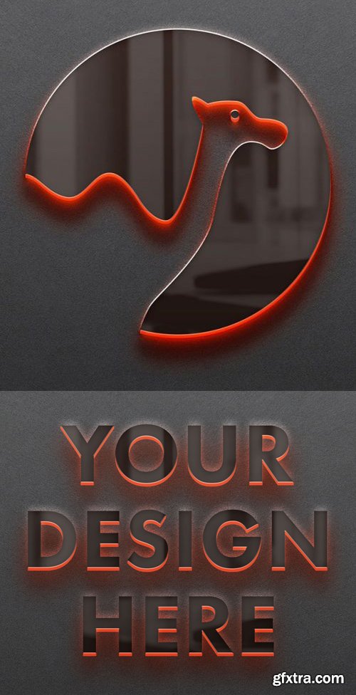 Neon Backlight - Logo PSD Mockup Template